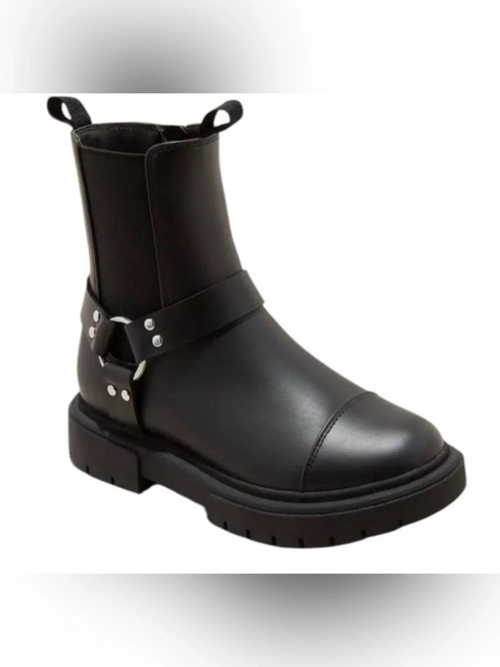Art Class Kids' Crosby Harness Moto Boots Size 3 (Little Girls) Black New w/ Tag